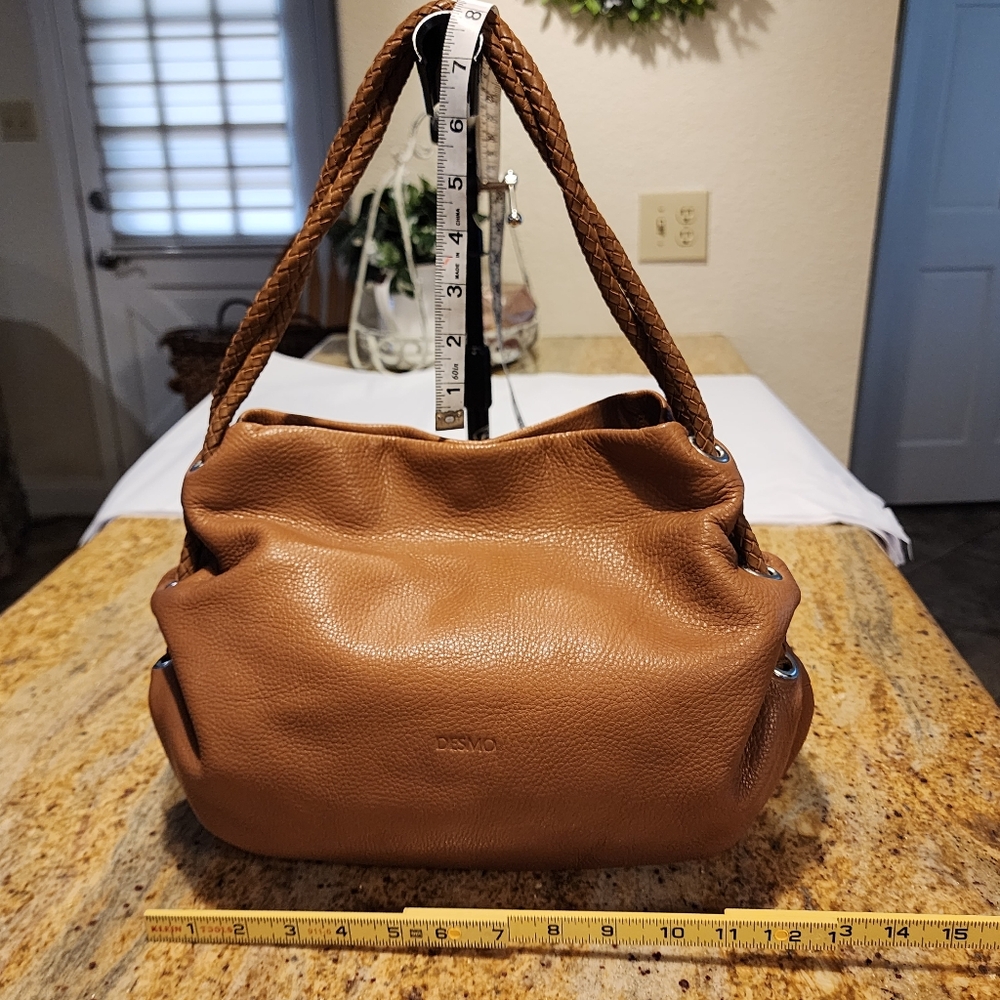 Desmo Italian made in Italy brown leather shoulder bag medium size 😍 - Picture 2 of 12